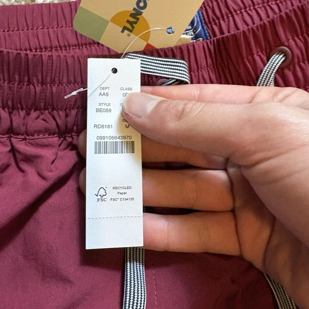Brand New J Crew Burgendy Trunks Shorts Lined 7